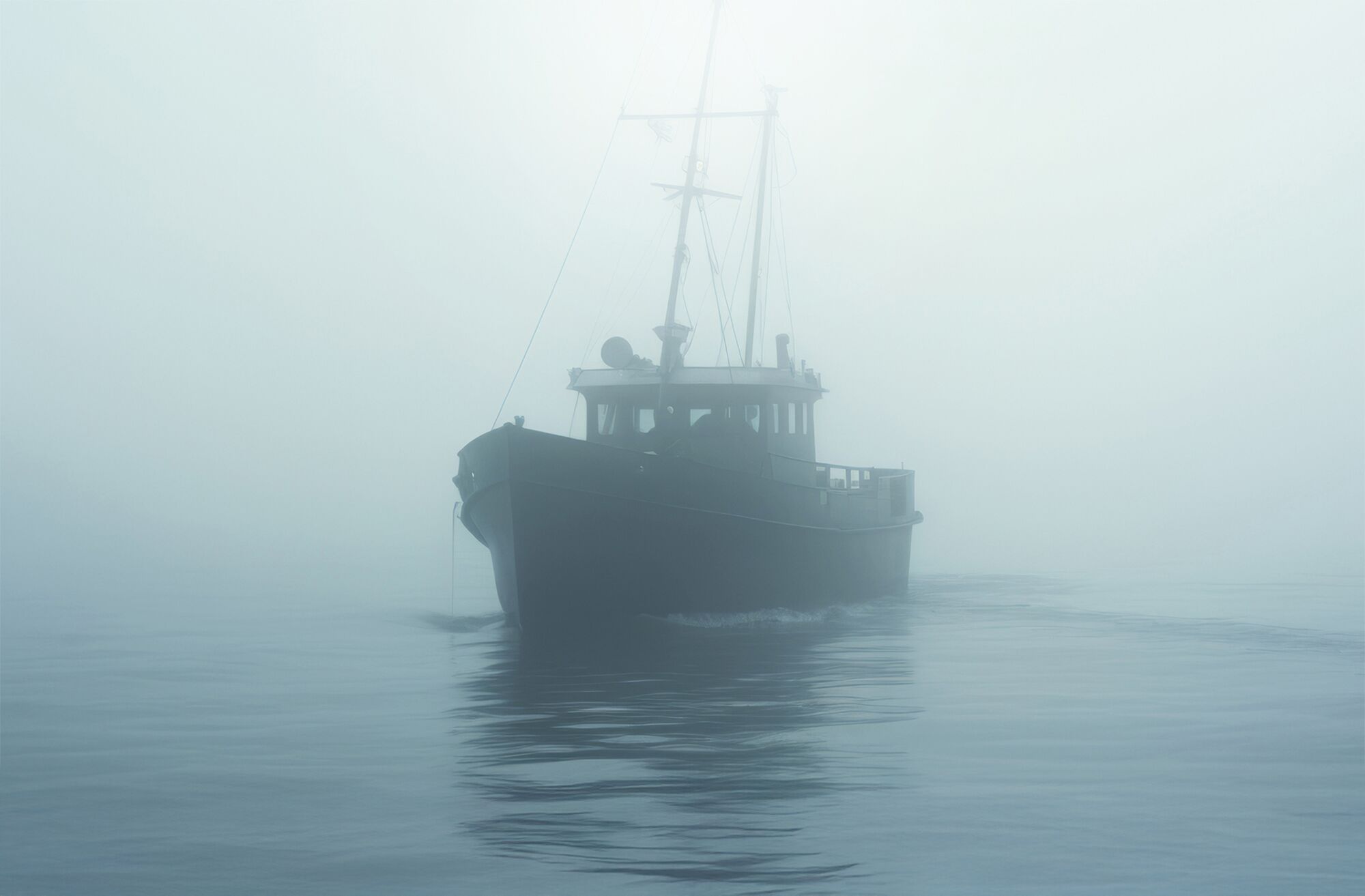 A boat in fog