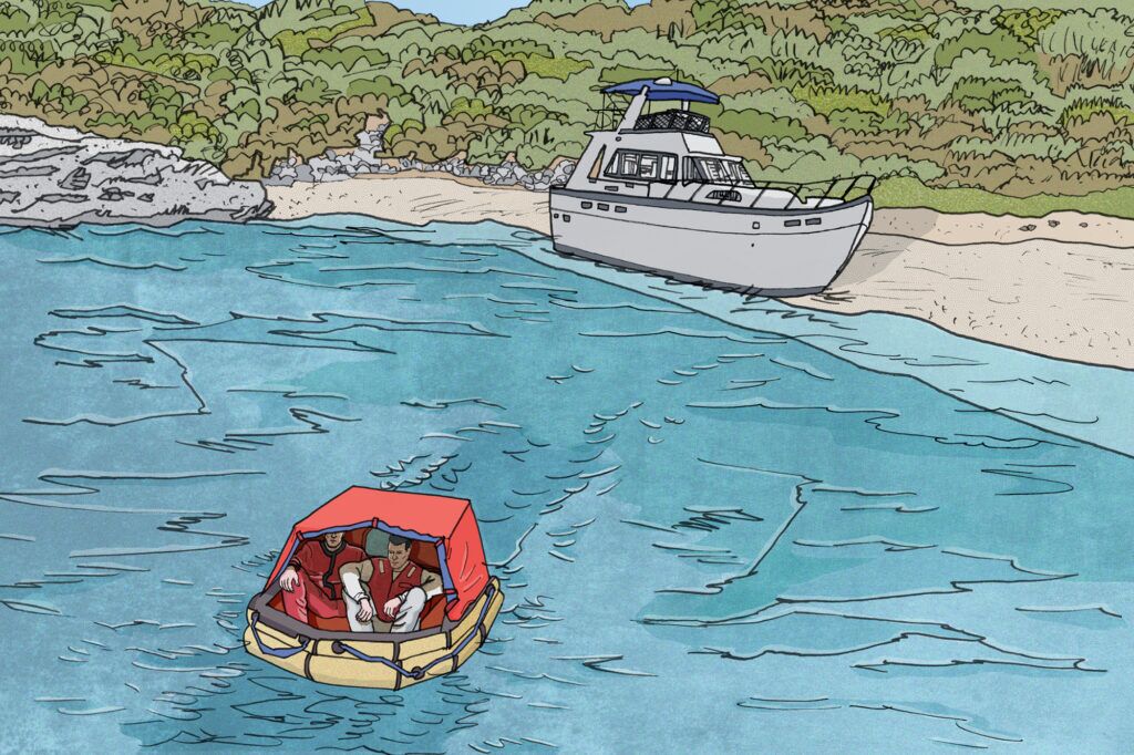 Illustration of an abandoned boat by Daniel Zalkus