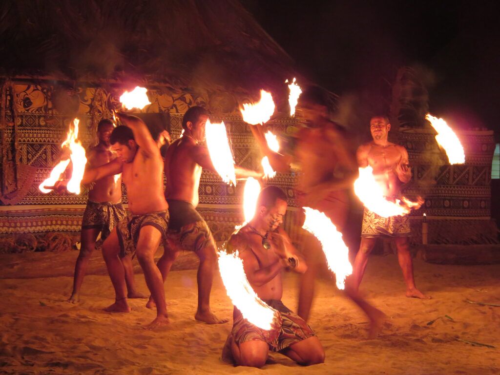 Fire dancers at the Robinson Crusoe Resort on Likuri Island, Fiji.