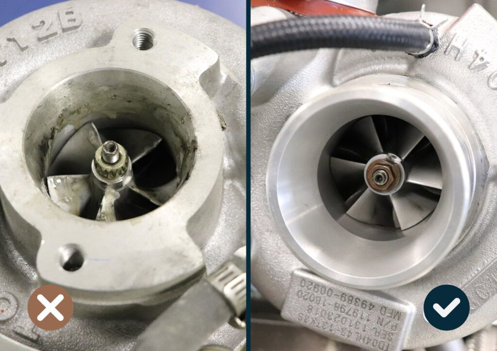 Checking the cleanliness of the turbocharger