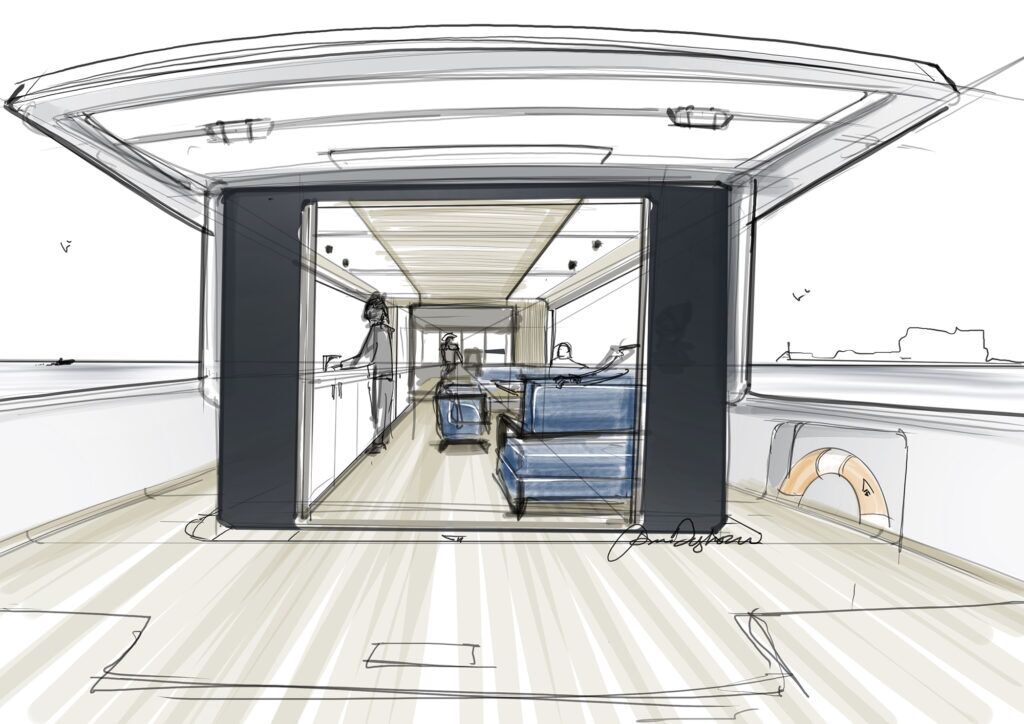 Illustration of boat salon