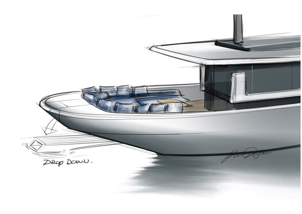 Illustration of boat transom