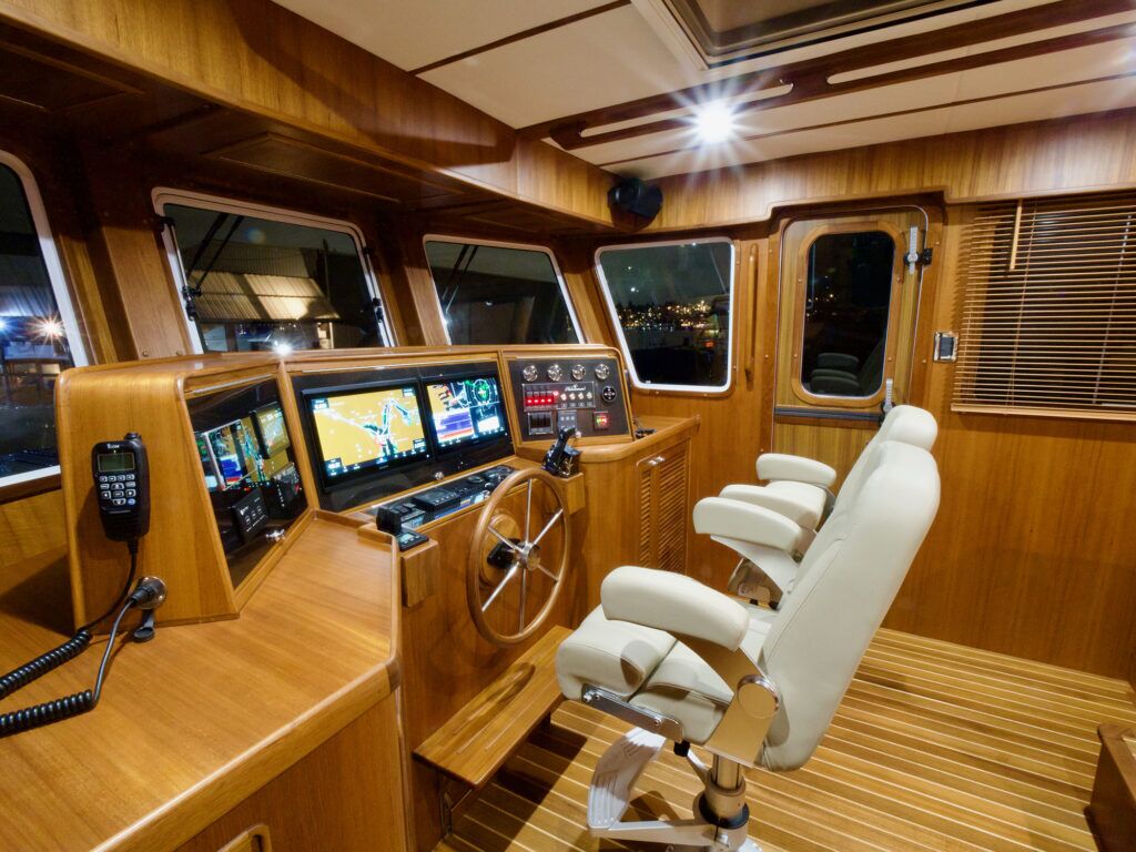 Wheelhouse on the Helmsman Pilothouse 46