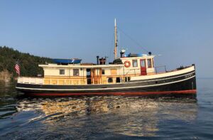 Restored wooden tugboat Newt